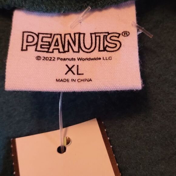 Peanuts Joe Cool Women's XL Loose Fit Crop Top Fleece lined Teal Pink Sweatshirt - Picture 5 of 9